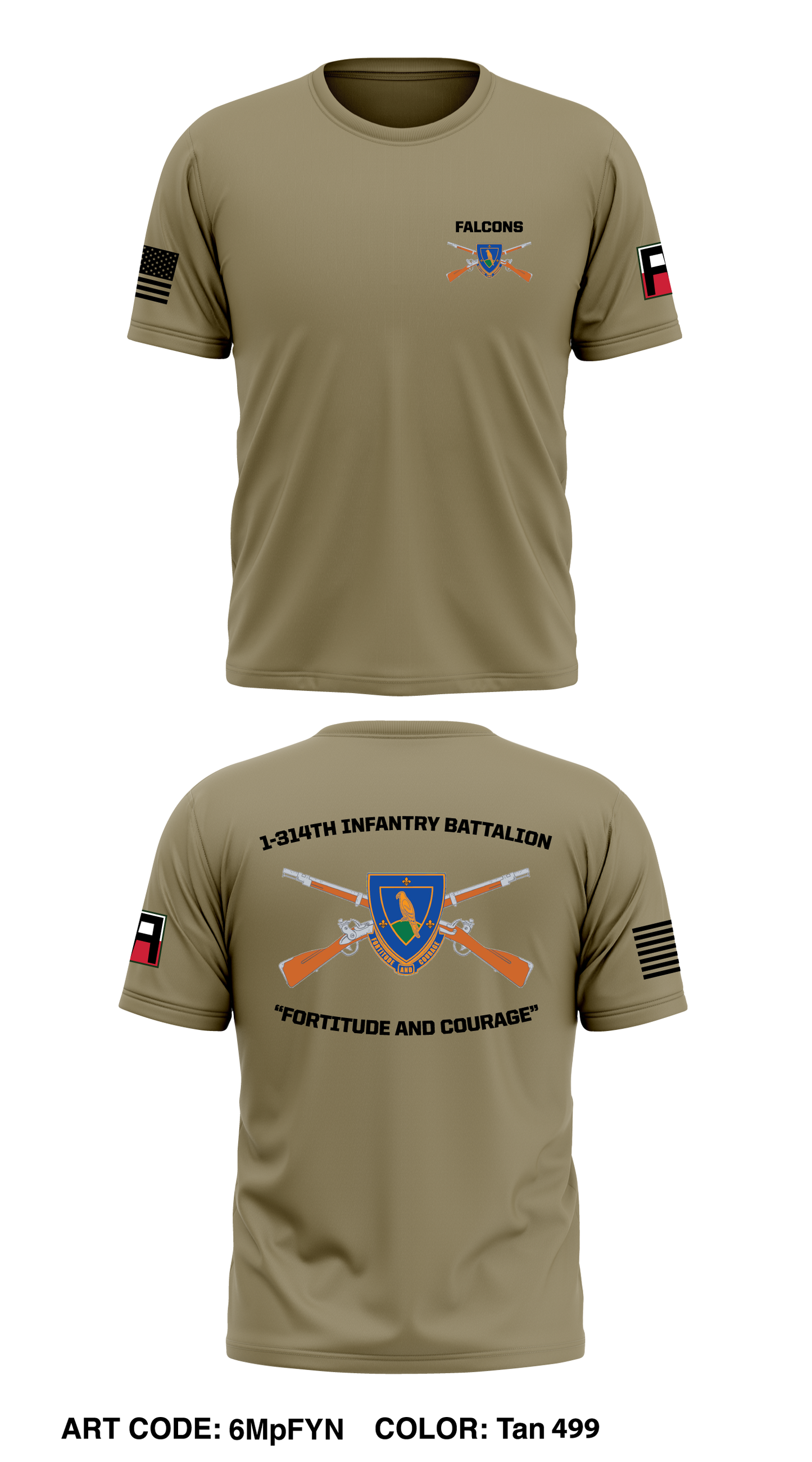 1-314th Infantry Battalion  Store 1 Core Men's SS Performance Tee - 6MpFYN