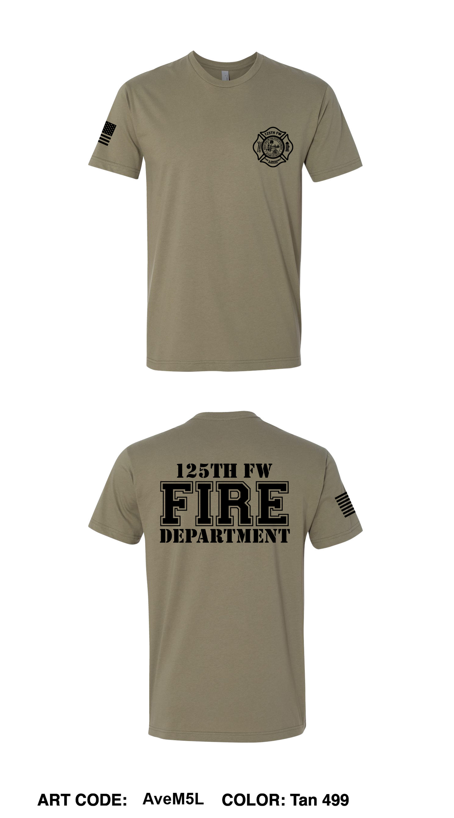 125th Fire & Emergency Services  Store 1 Comfort Unisex Cotton SS Tee - AveM5L