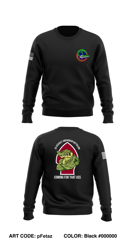 2d Assault Amphibian Battalion Core Men's Crewneck Performance Sweatshirt - pFetaz