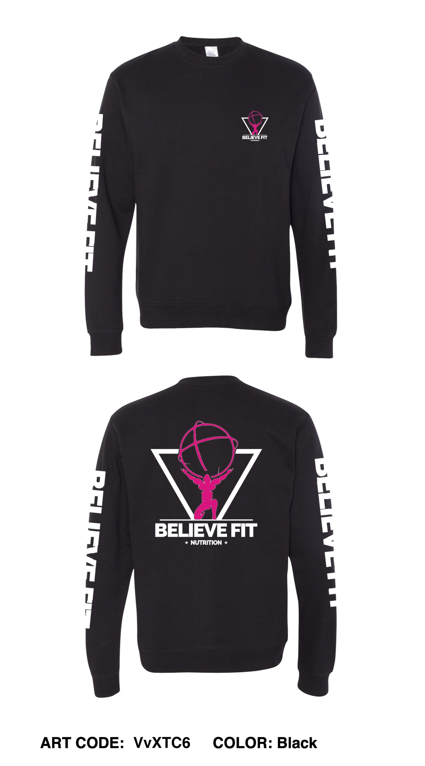 Believe Fit Nutrition Comfort Unisex Crewneck Sweatshirt - VvXTC6