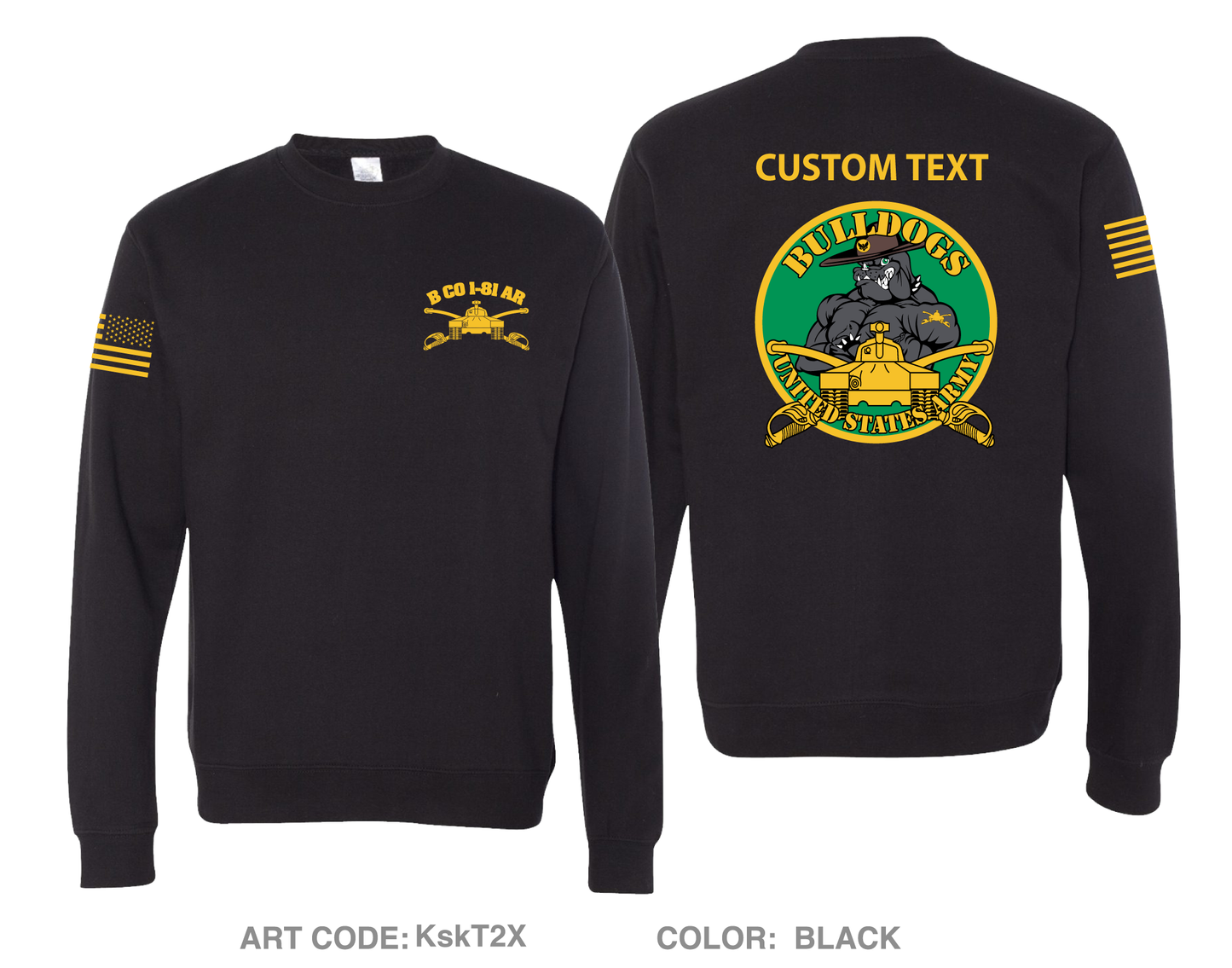 CUSTOM B Co, 1-81 AR BN, 194TH AR BDE Comfort Unisex Crewneck Sweatshirt - KskT2X