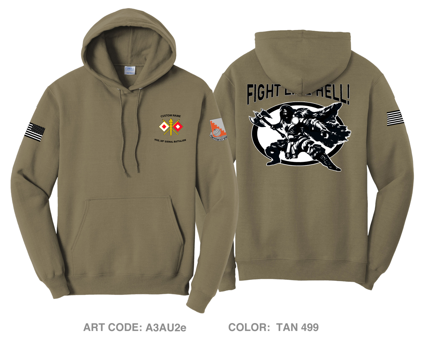 CUSTOM HHD, 30th Signal Battalion, 516th Theater Signal Brigade Comfort Unisex Hooded Sweatshirt - A3AU2e