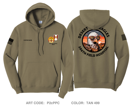 CUSTOM 586th Field Hospital Comfort Unisex Hooded Sweatshirt - P2cPPC