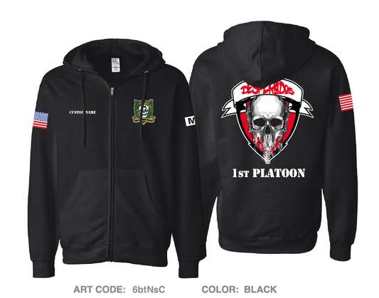 CUSTOM 401st Military Police Company Comfort Unisex Cotton Blend Full-Zip Hooded Sweatshirt - 6btNsC