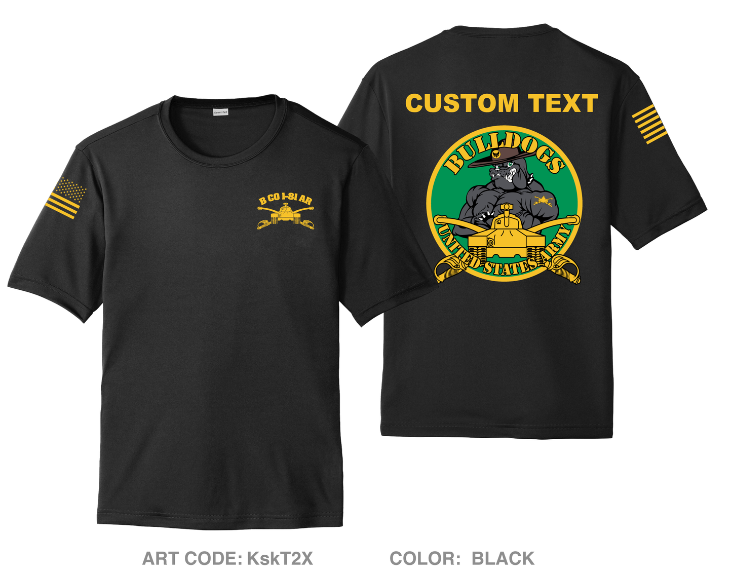 CUSTOM B Co, 1-81 AR BN, 194TH AR BDE Hi-Tech Performance Unisex SS Tee - KskT2X