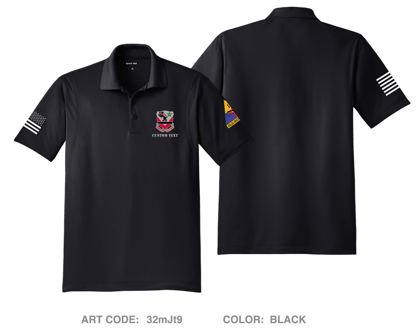 CUSTOM 16th Brigade Engineer Battalion, 1-1AD Hi-Tech Performance Men's SS Polo - 32mJt9