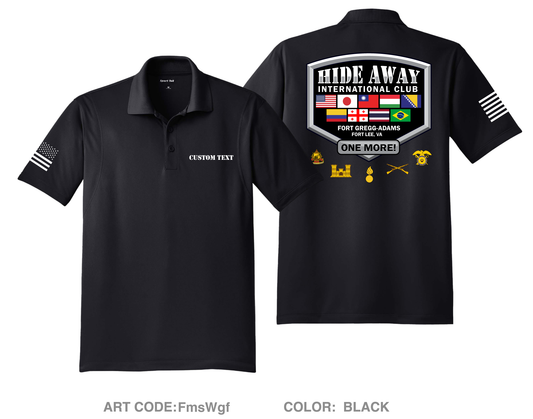 CUSTOM Hideaway International Club Hi-Tech Performance Men's SS Polo - FmsWgf