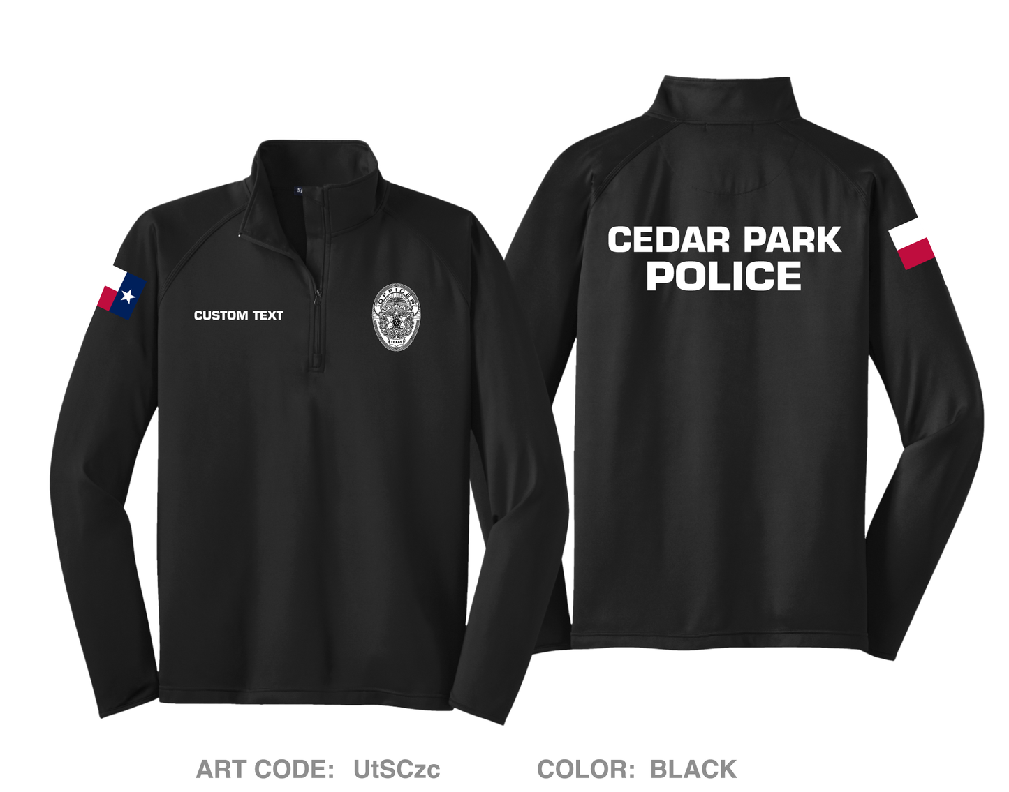 CUSTOM Cedar Park Police Department Hi-Tech Performance Full-Zip Fleece Jacket - UtSCzc