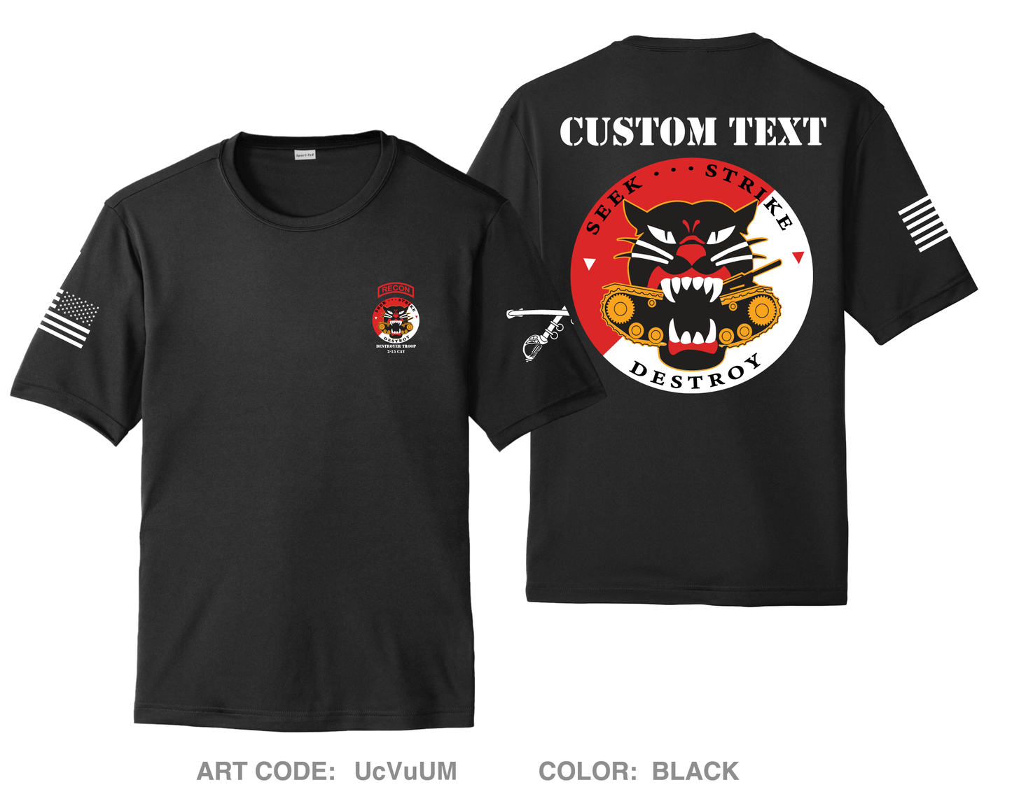 CUSTOM Destroyer Troop 2-15 CAV Hi-Tech Performance Unisex SS Tee - UcVuUM