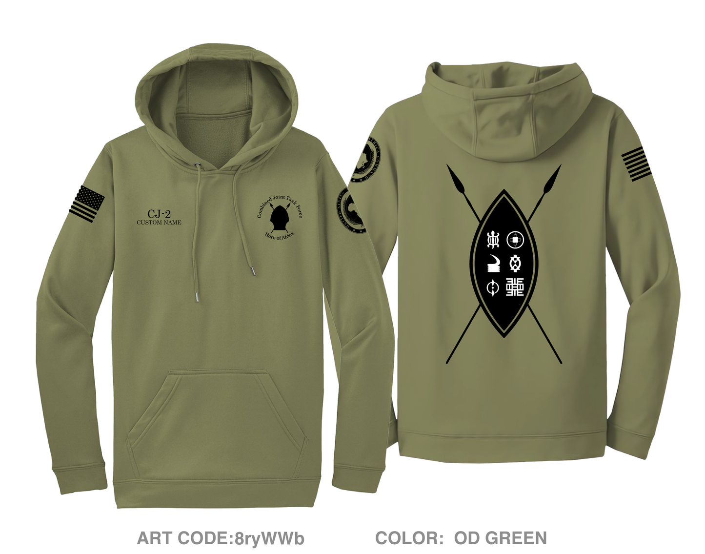 CUSTOM CJTF HOA CJ-2 Hi-Tech Performance Hoodie - 8ryWWb