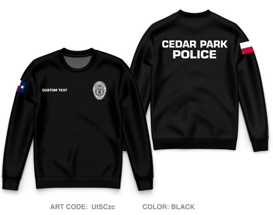 CUSTOM Cedar Park Police Department Core Men's Crewneck Performance Sweatshirt - UtSCzc