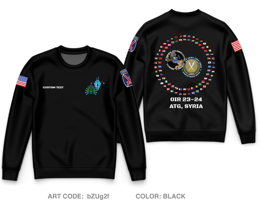 Custom 2|C|1-89 CAV Core Men's Crewneck Performance Sweatshirt - bZUg2f