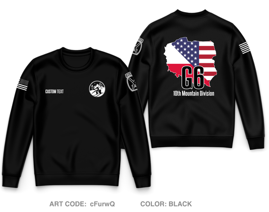 Custom G6, HHBN, 10th Mountain Division Core Men's Crewneck Performance Sweatshirt - cFurwQ