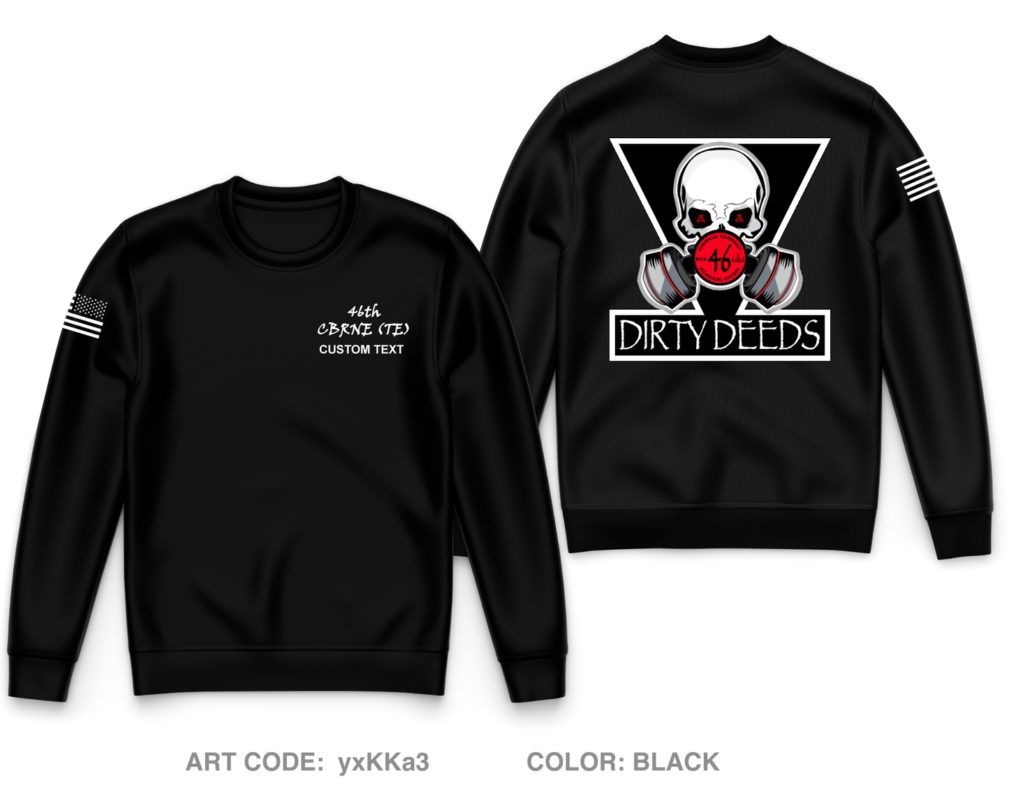 Custom 46th CBRNE (TE) Core Men's Crewneck Performance Sweatshirt - yxKKa3