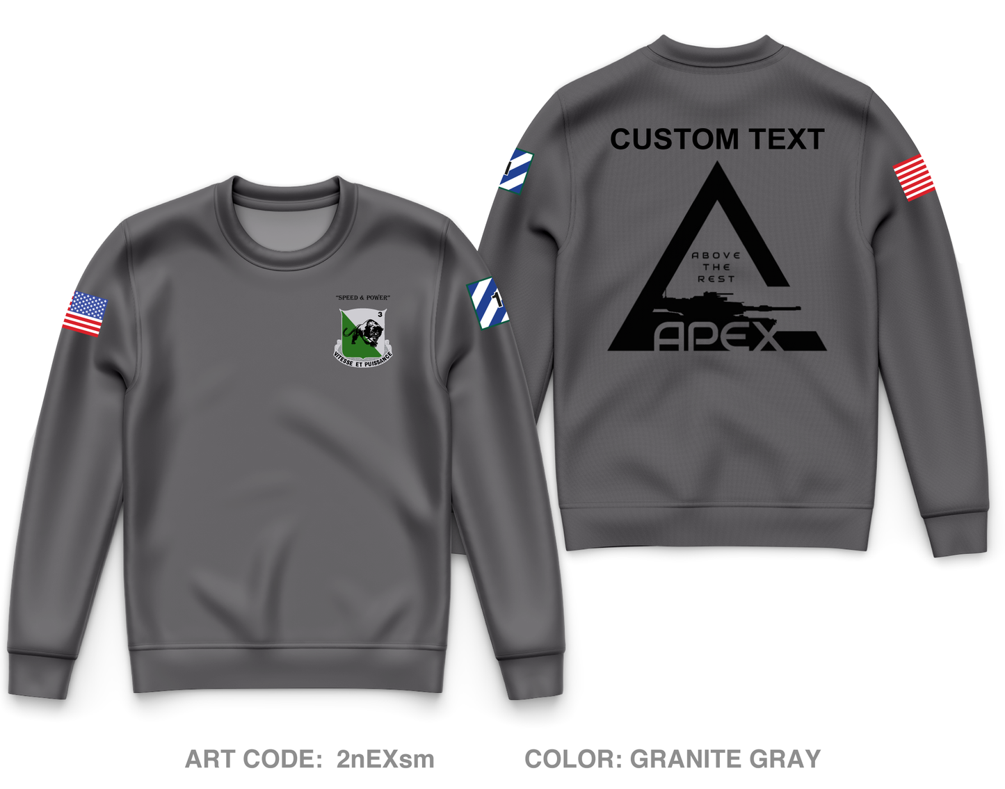 Custom A Co, 3-69 AR, 1ABCT, 3ID Core Men's Crewneck Performance Sweatshirt - 2nEXsm