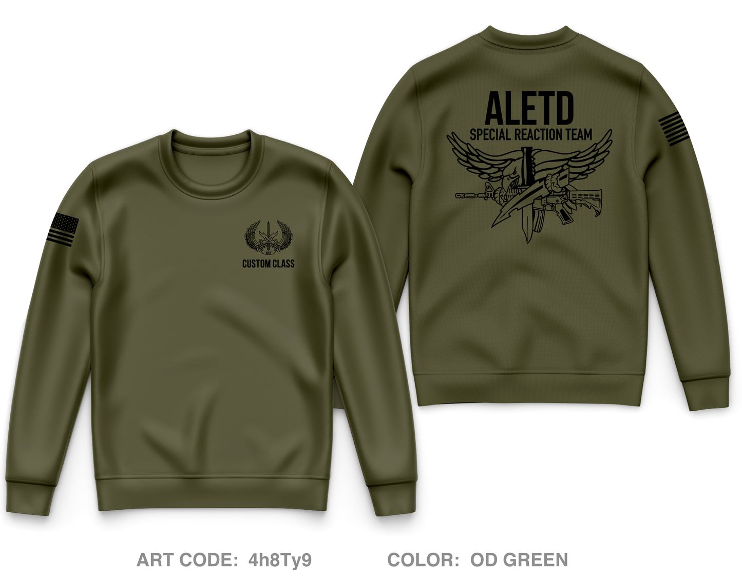 CUSTOM Advanced Law Enforcement Training Division (Fort Leonard Wood) Core Men's Crewneck Performance Sweatshirt - 4h8Ty9