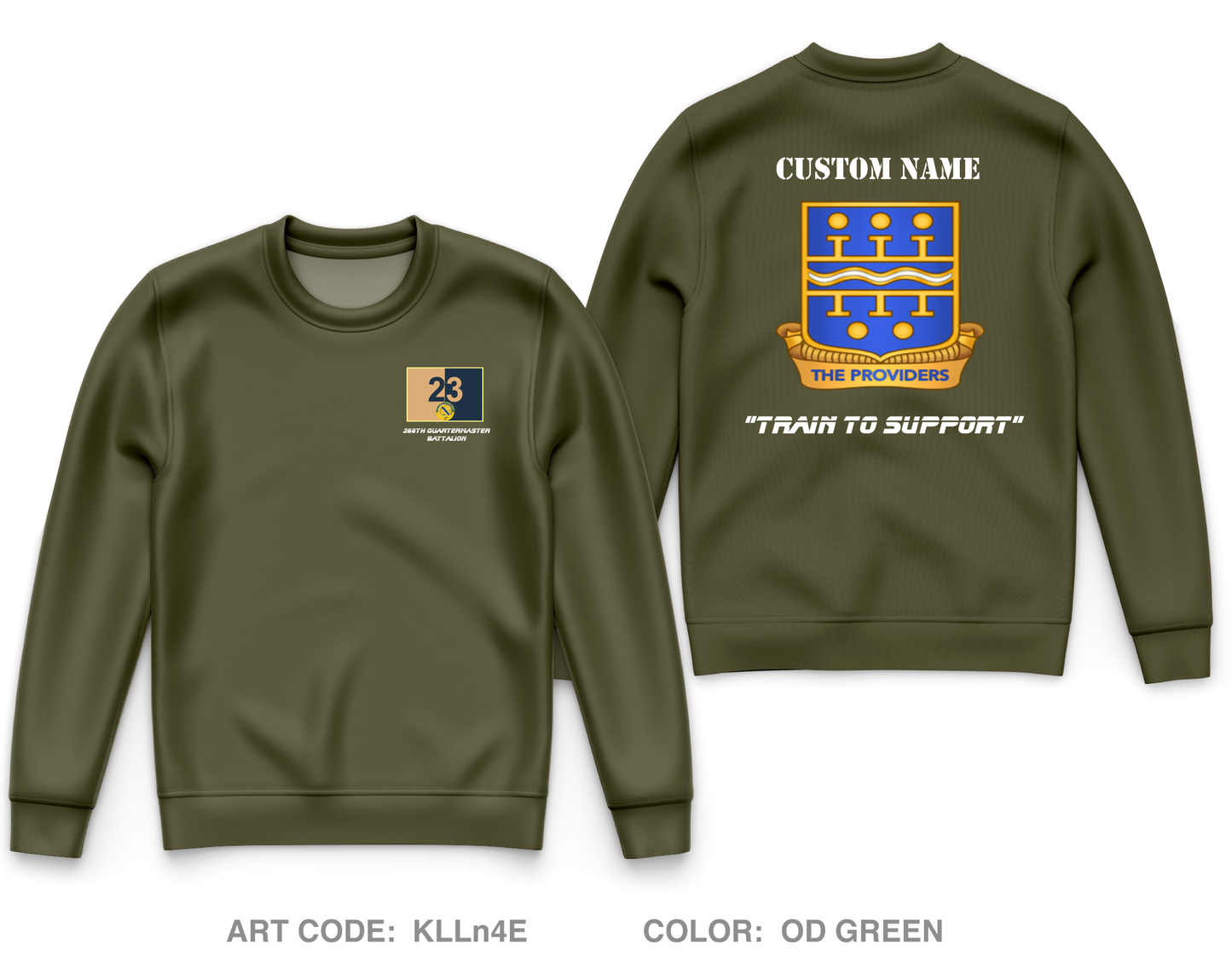 Custom 266th Quartermaster Battalion Core Men's Crewneck Performance Sweatshirt - KLLn4E