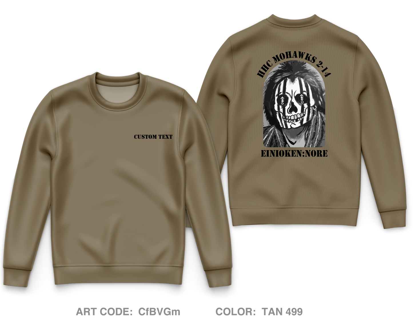 CUSTOM HHC, 2-14IN, 2 BCT, 10th MTN DIV (LI) Core Men's Crewneck Performance Sweatshirt - CfBVGm