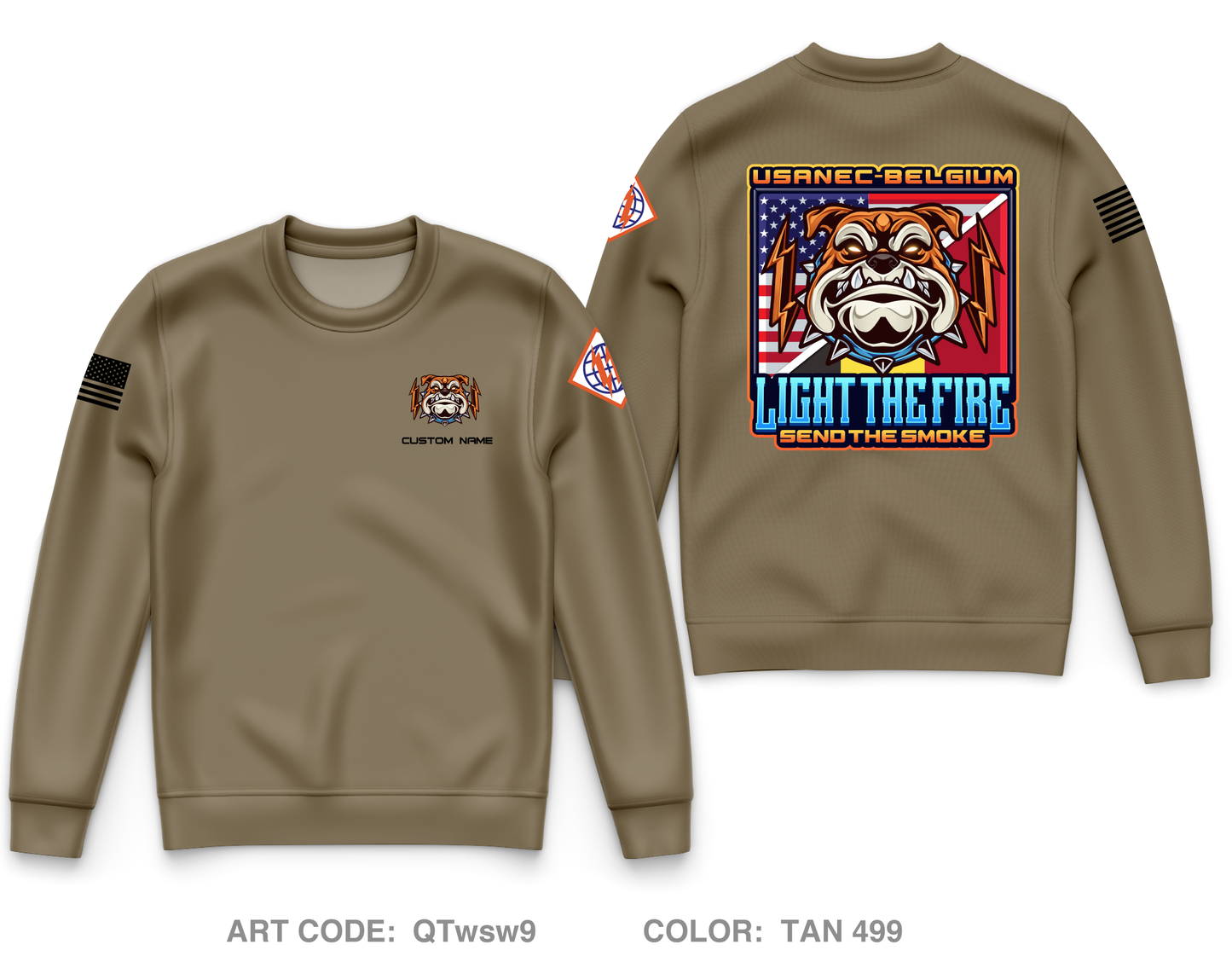 Custom USANEC-Belgium Core Men's Crewneck Performance Sweatshirt - QTwsw9