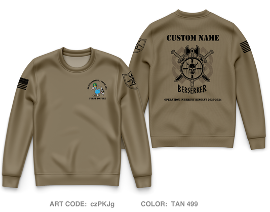 Custom B BAttery 1-188th ADA Core Men's Crewneck Performance Sweatshirt - czPKJg