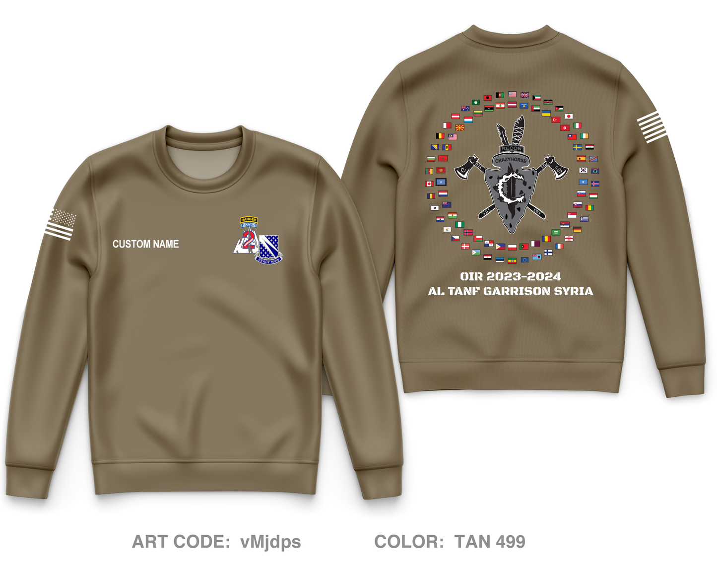 CUSTOM C TRP, 1-89 CAV, 2nd BDE, 10th MTN Core Men's Crewneck Performance Sweatshirt - vMjdps