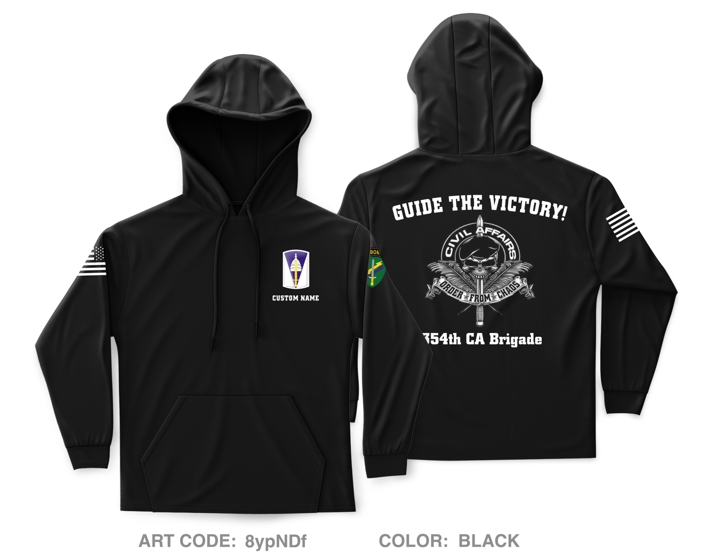 CUSTOM 354th CA BDE Core Men's Hooded Performance Sweatshirt - 8ypNDf