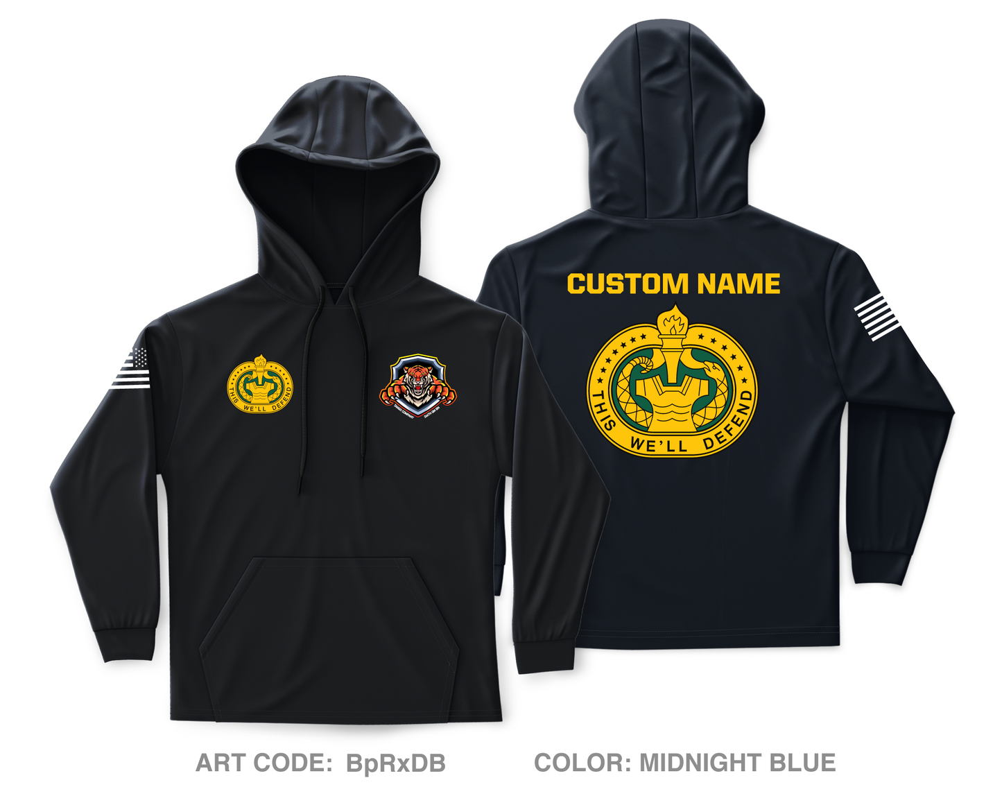 CUSTOM T Co., 266th QM BN, 23rd QM BDE Core Men's Hooded Performance Sweatshirt - BpRxDB