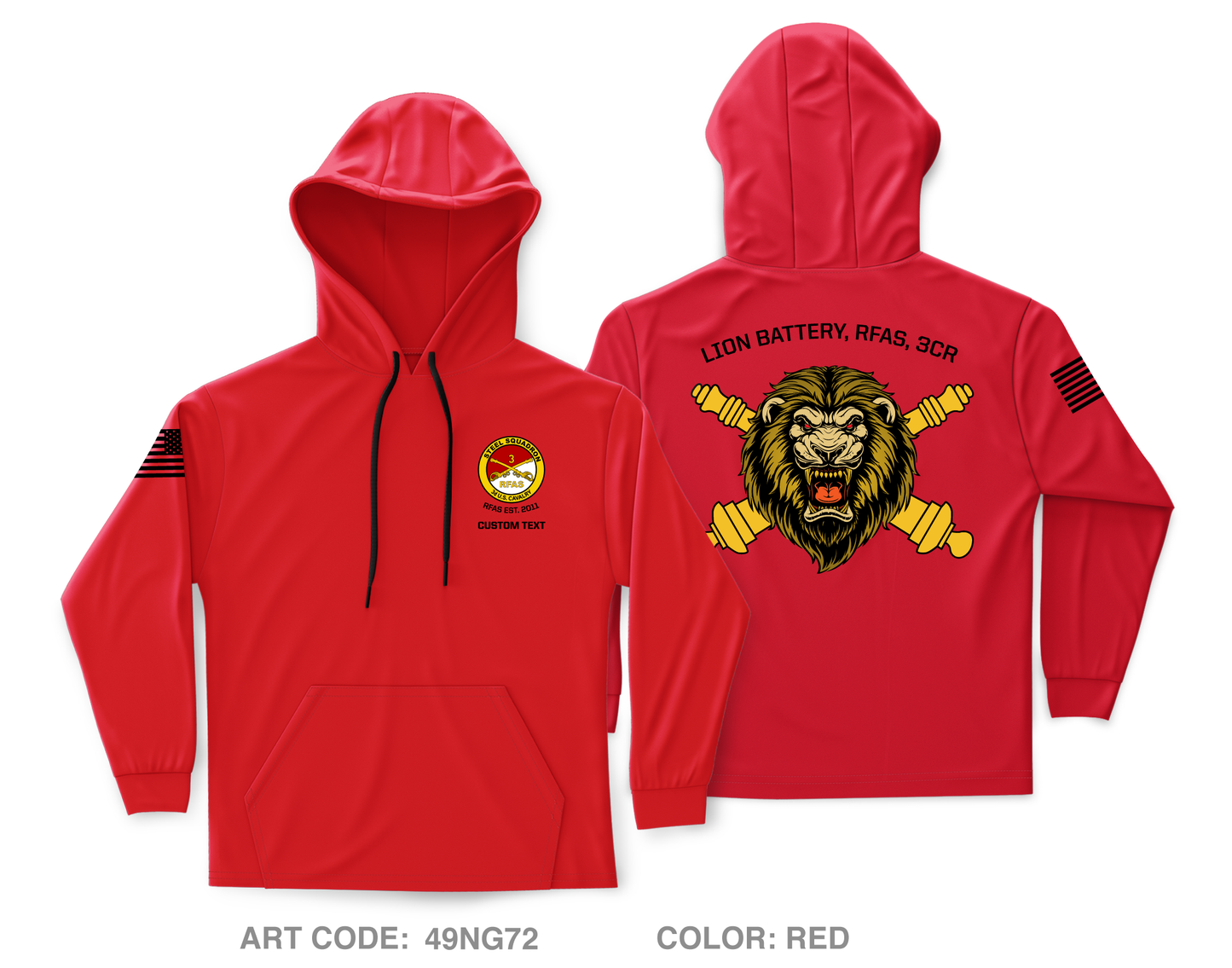 CUSTOM Lion Battery, RFAS, 3CR Core Men's Hooded Performance Sweatshirt - 49NG72