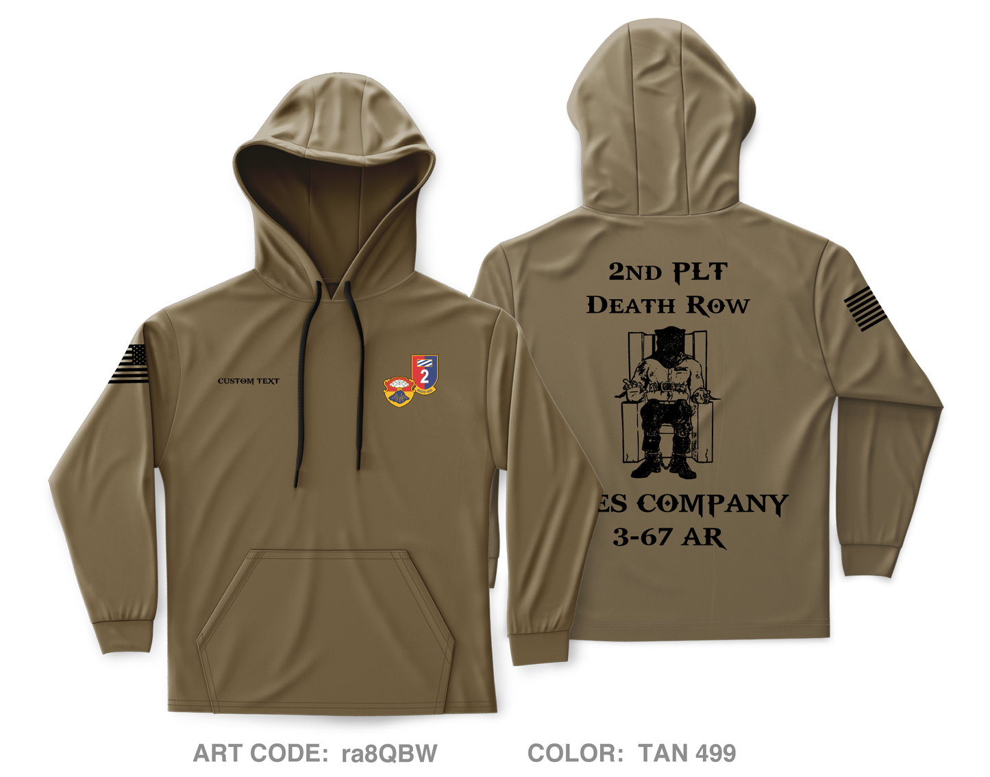 Custom A CO. 3-67 AR Core Men's Hooded Performance Sweatshirt - ra8QBW