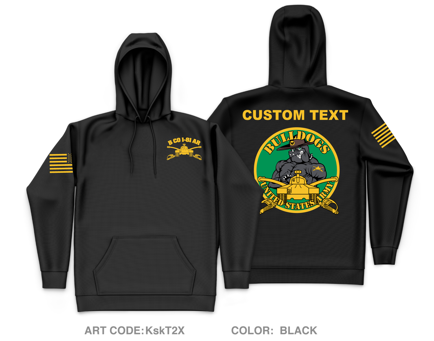 CUSTOM B Co, 1-81 AR BN, 194TH AR BDE Core Men's Hooded Performance Sweatshirt - KskT2X