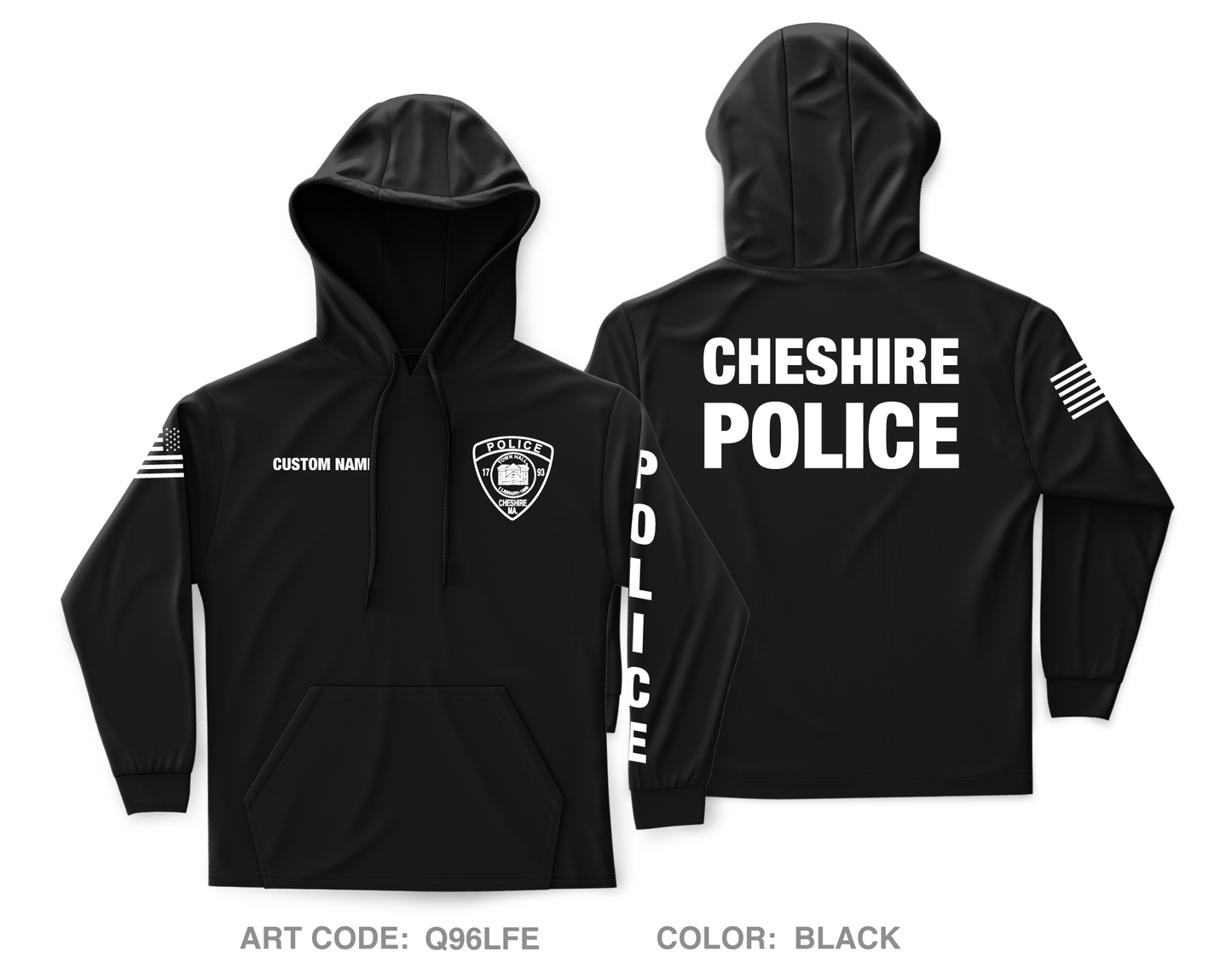 CUSTOM Cheshire Police Department Core Men's Hooded Performance Sweatshirt - Q96LFE