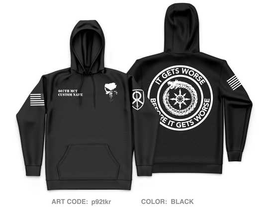 Custom 607th MCT Core Men's Hooded Performance Sweatshirt - p92tkr