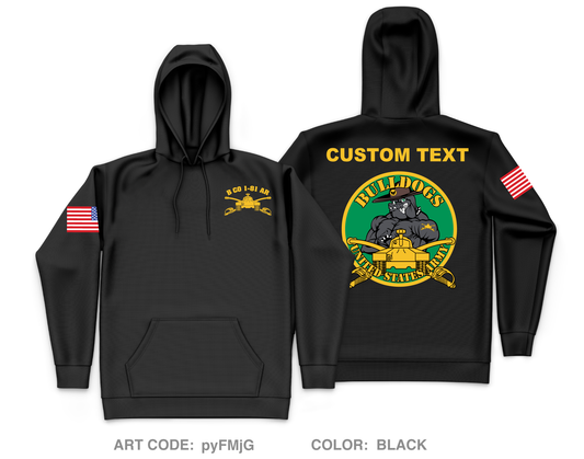 CUSTOM B Co, 1-81 AR BN, 194TH AR BDE Core Men's Hooded Performance Sweatshirt - pyFMjG