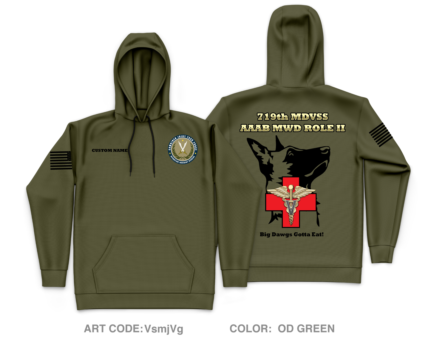 CUSTOM 719th MDVSS Core Men's Hooded Performance Sweatshirt - VsmjVg