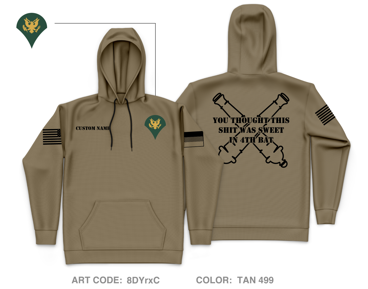 CUSTOM B-Btry 4-133 FAR Core Men's Hooded Performance Sweatshirt