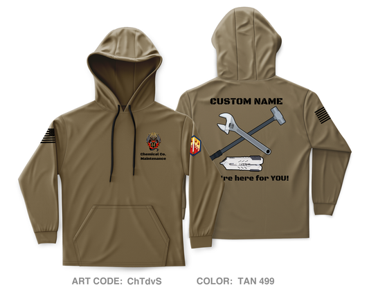 Custom 44 CM Co, 22nd CM BN, Maintenance Core Men's Hooded Performance Sweatshirt - ChTdvS