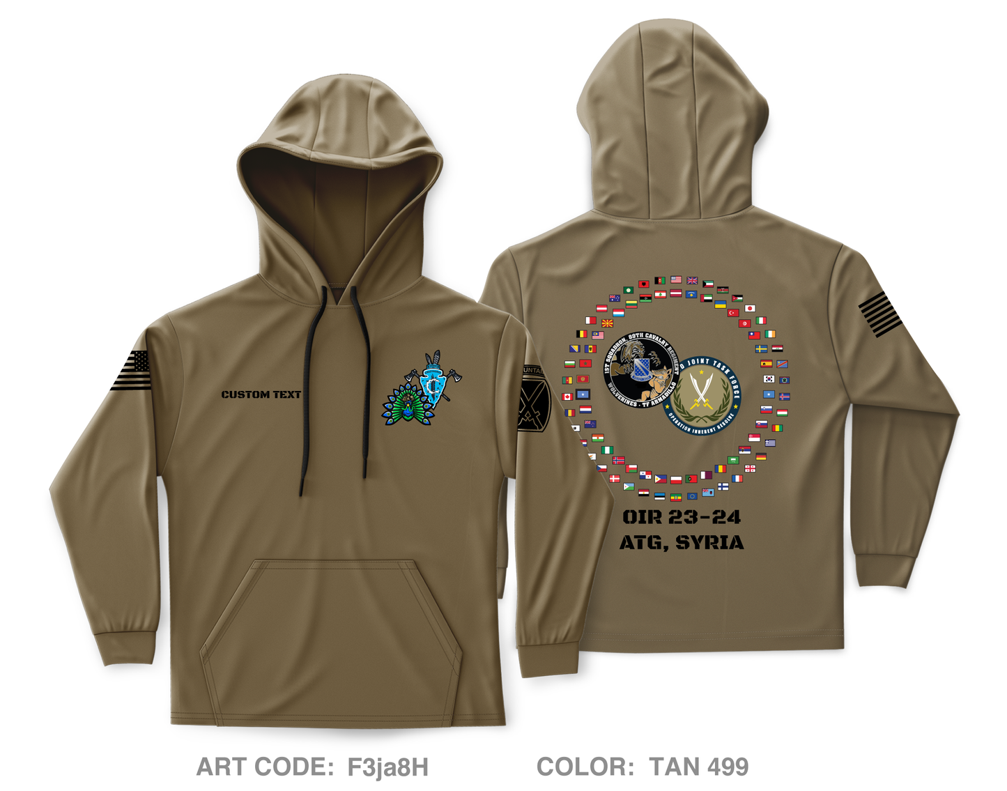 Custom 2|C|1-89 CAV Core Men's Hooded Performance Sweatshirt - F3ja8H