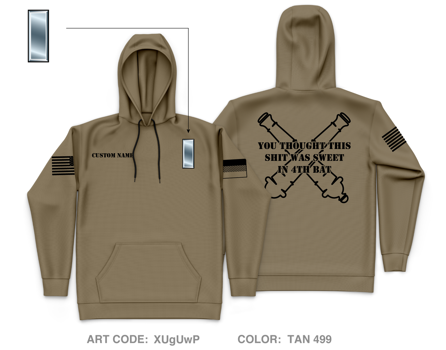 CUSTOM B-Btry 4-133 FAR Core Men's Hooded Performance Sweatshirt