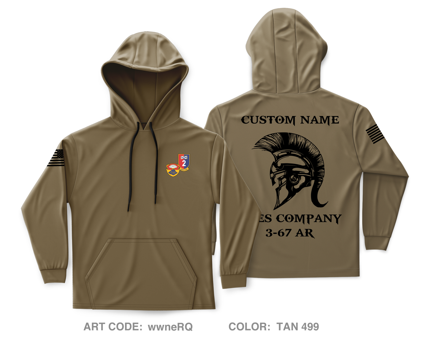 Custom A CO. 3-67 AR Core Men's Hooded Performance Sweatshirt - wwneRQ