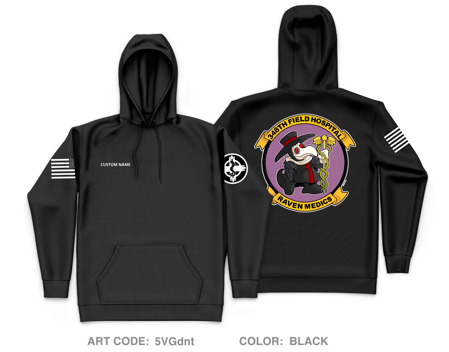 CUSTOM 348th Field Hospital Core Men's Hooded Performance Sweatshirt - 5VGdnt