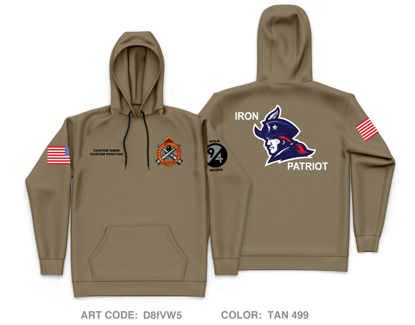 CUSTOM RTS-M Devens Core Men's Hooded Performance Sweatshirt - D8fVW5