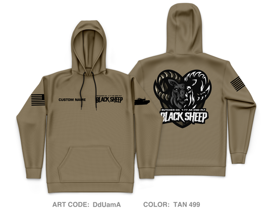 CUSTOM B Co, 1-77 AR, 3 ABCT, 1 AD Core Men's Hooded Performance Sweatshirt - DdUamA