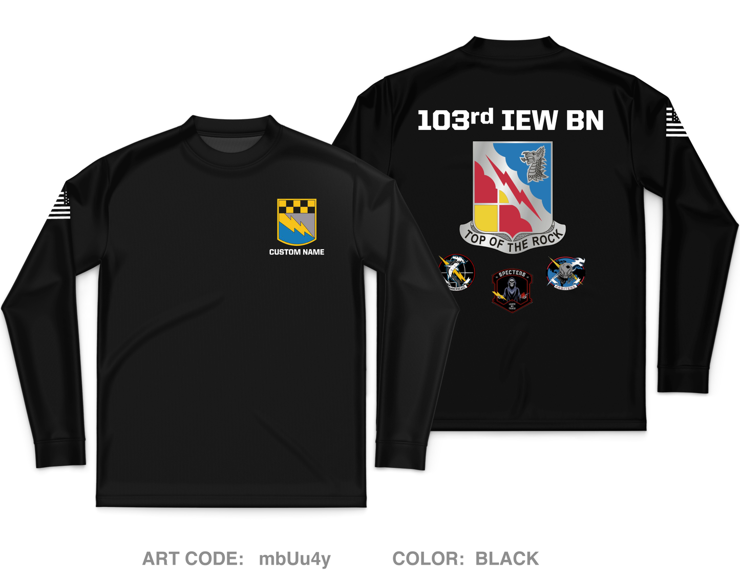 CUSTOM 103rd IEW MI Core Men's LS Performance Tee - mbUu4y