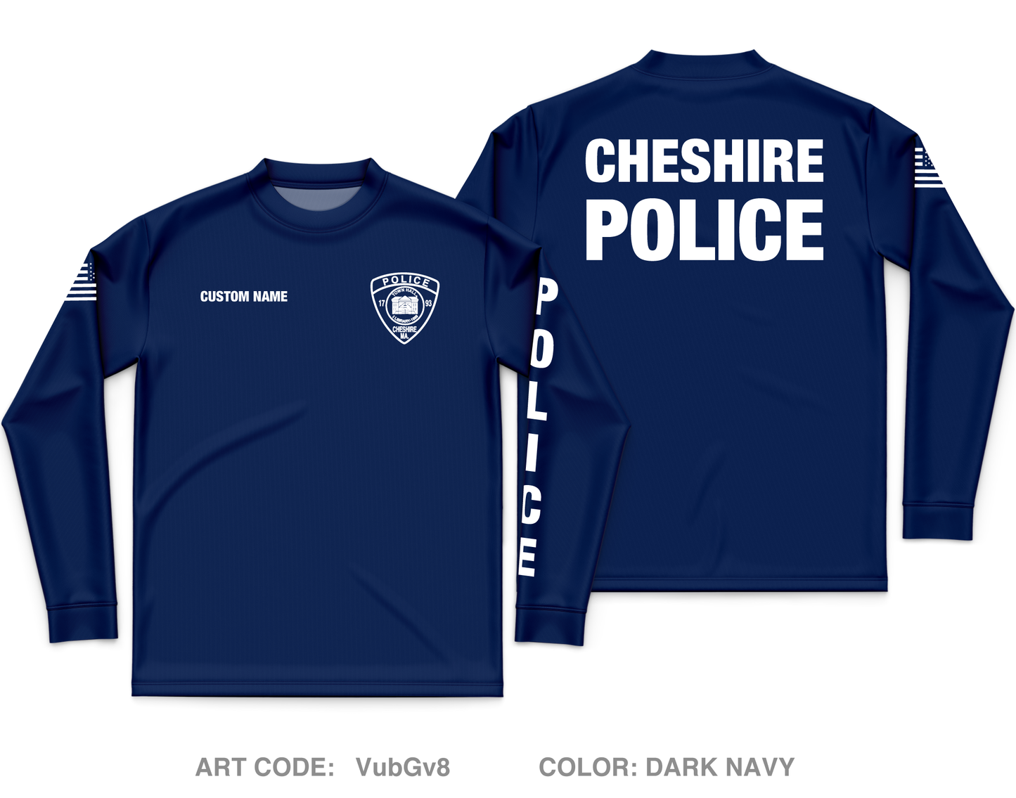 CUSTOM Cheshire Police Department Core Men's LS Performance Tee - VubGv8