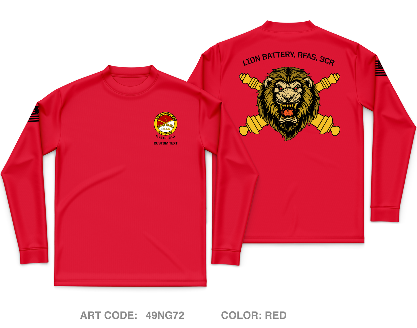 CUSTOM Lion Battery, RFAS, 3CR Core Men's LS Performance Tee - 49NG72