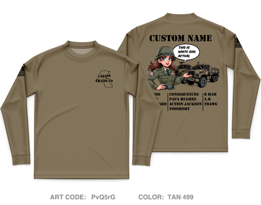 Custom 1483rd Trans Co. 1st PLT, 2ND SQ, Alpha Core Men's LS Performance Tee - PvQ5rG