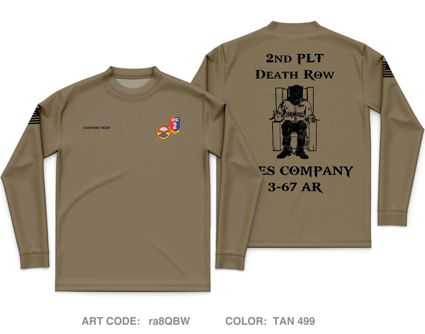 Custom A CO. 3-67 AR Core Men's LS Performance Tee - ra8QBW