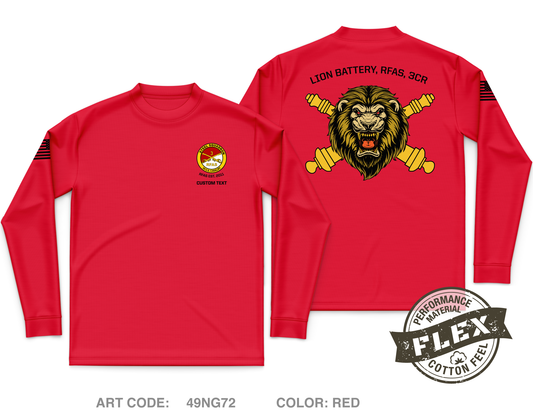 CUSTOM Lion Battery, RFAS, 3CR Core Men's LS Flex Performance Tee - 49NG72