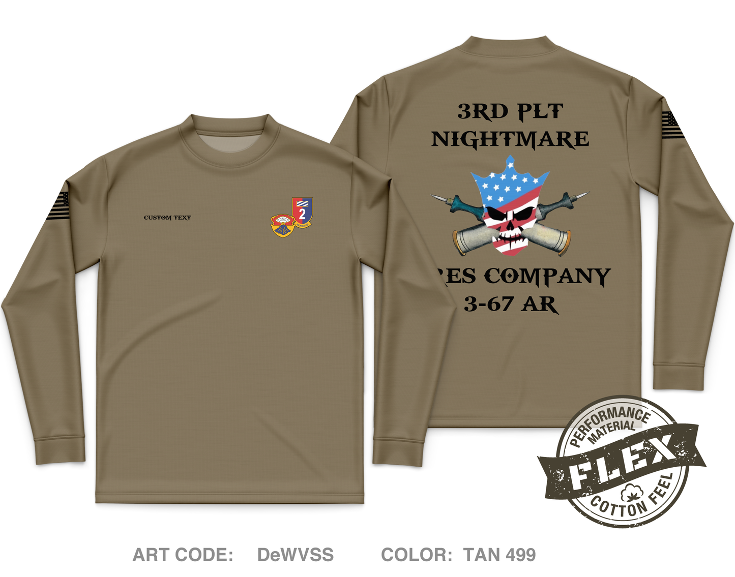 Custom A CO. 3-67 AR Core Men's LS Flex Performance Tee - DeWVSS