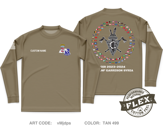 CUSTOM C TRP, 1-89 CAV, 2nd BDE, 10th MTN Core Men's LS Flex Performance Tee - vMjdps